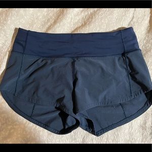 Lululemon navy speed up shorts